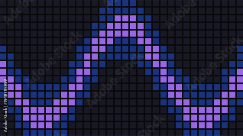 Abstract Dark Violet and Blue Square Frequency Pattern Vector Background