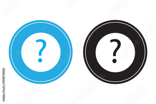 Question mark icon. Help icon, service chat sign button, customer support icon. Set related to question marks.