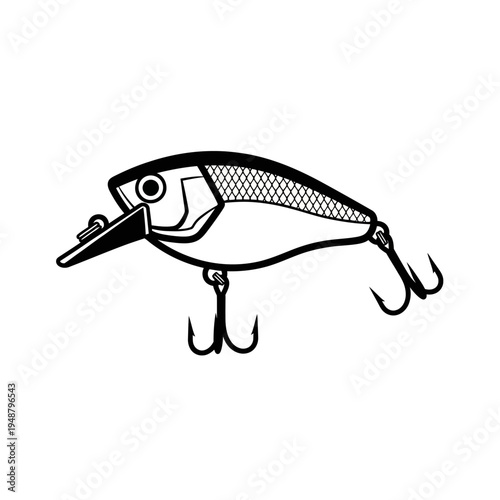 Fishing lure, fishing bait, artificial bait, fishing tackle, fishing equipment, isolated on white