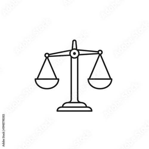 law scale icon, justice balance symbol, legal equality