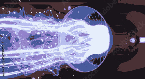 Energetic Blast Wave with Glowing Core, Abstract Digital Illustration