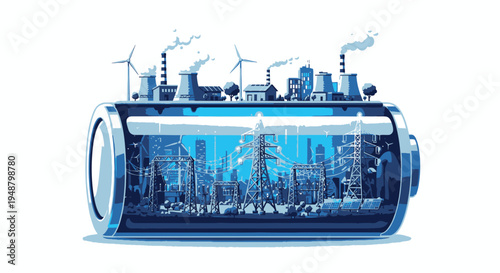 Energy Infrastructure and Power Grid Within a Battery Shape