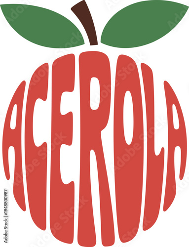 Creative logo featuring an apple with the word acerola integrated into its design