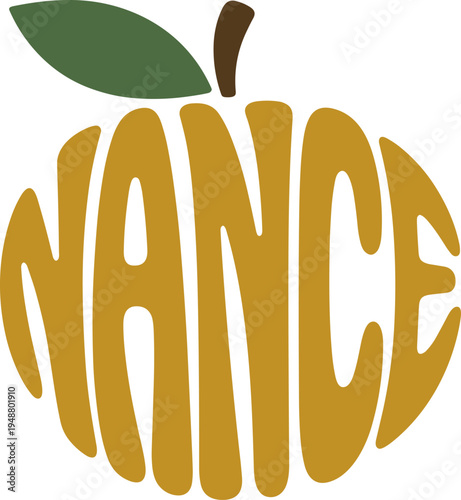 Creative apple logo with stylized name nance in a playful font design