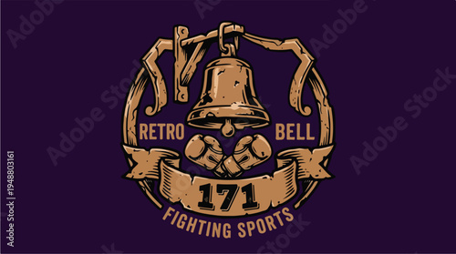 Retro Bell 171 Fighting Sports Logo Design.