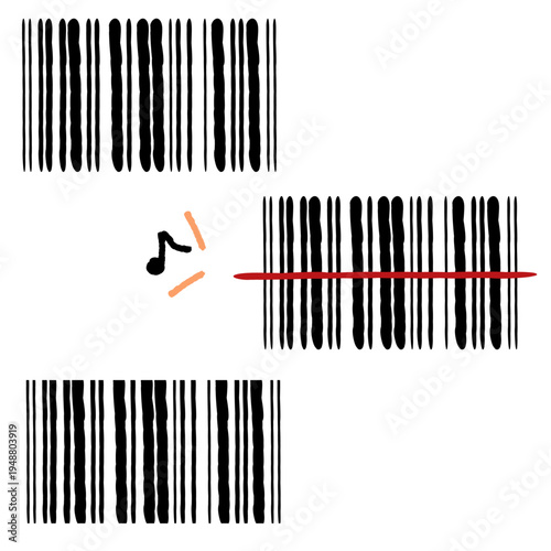 手描きのシンプルなバーコードスキャンのアイコン