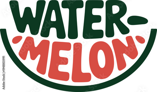 Colorful water-melon logo with playful lettering design
