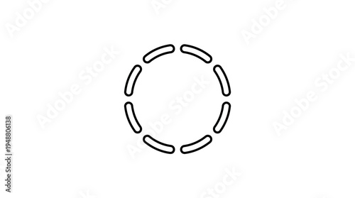 "Eight-segment circular ring icon with gaps symbolizing loading, progress, or stylized geometric design."