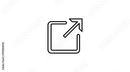 "Square outline icon with arrow pointing outward symbolizing external link or open in new window."