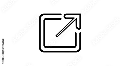 "Square outline icon with arrow pointing outward symbolizing external link or open in new window."