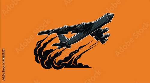 Airplane on Fire in Sky.