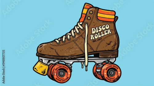 Brown Disco Roller Skate Shoe.