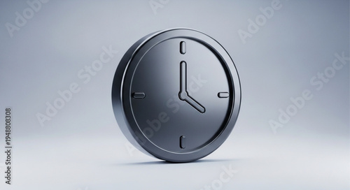 Close up of a metallic clock face showing the time.