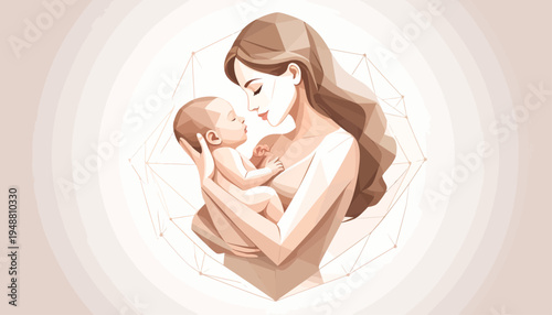A mother tenderly holds her baby close on Mother's Day, celebrating maternal love and family bonding.