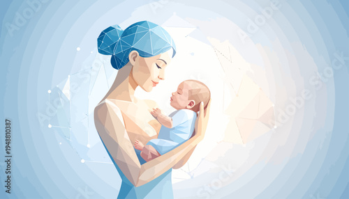 A mother tenderly holds her baby close, symbolizing love and family bonding on a special day.