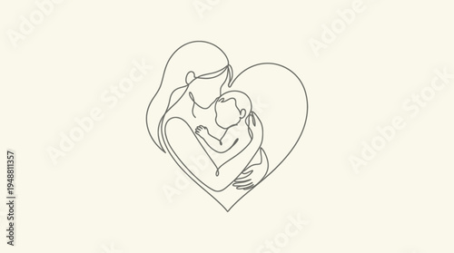 A mother holds her baby in a heart-shaped embrace on Mother's Day