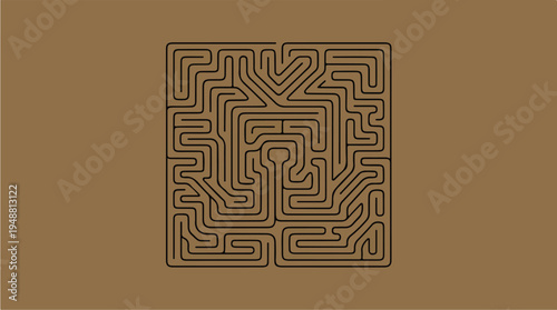 Brown Square Maze Design.