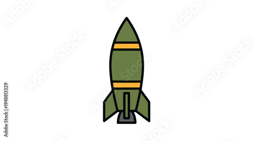 Green Cartoon Military Missile.
