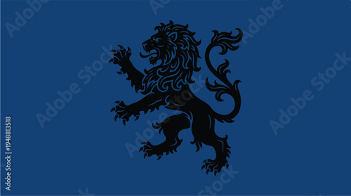 Lion Flag Symbol Emblem Design.
