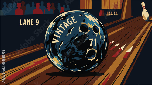 Vintage Bowling Ball Lane 9.