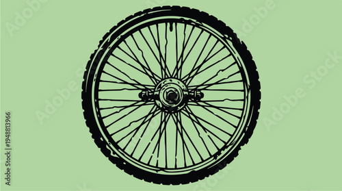 Vintage Bicycle Wheel Closeup.