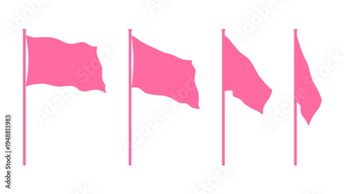 旗　イラスト　セット　シルエット