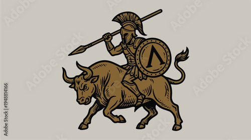 Warrior Riding a Bull.