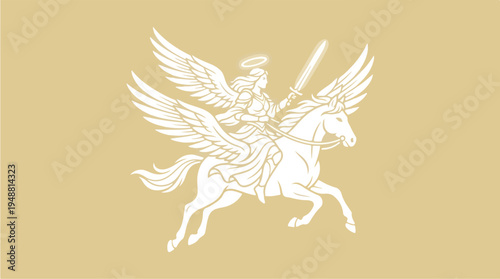 Winged Horse Mythical Creature Galloping.