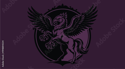 Winged Horse Emblem Design.