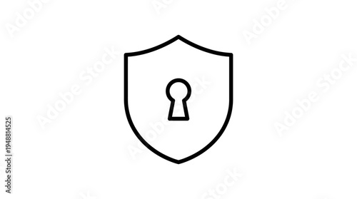 "Padlock inside shield outline icon symbolizing security, privacy, protection, and safeguarded access."