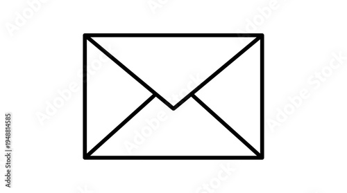 "Envelope outline icon with triangular flap symbolizing email, mail, messaging, and digital communication."
