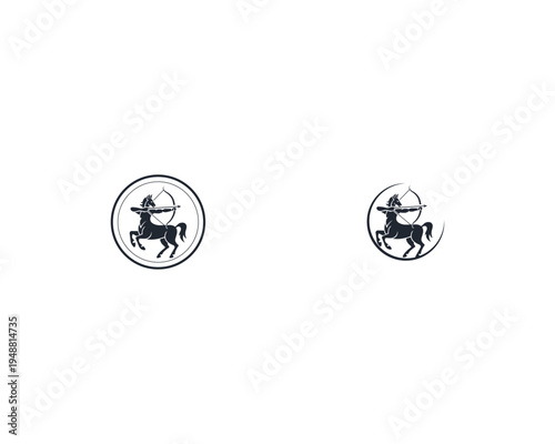 Centaur Archer, mythology creature, Sagitarius Zodiac Sign vector logo icon, fast arch logo from fast archer woman centaur vector for logo, sign, emblem or symbol graphic design vector illustration.