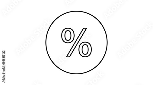 "Percentage symbol inside concentric circles representing proportion, rate, and comparison concept."