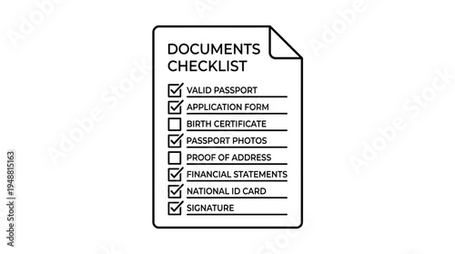 "Complete checklist ensures all essential documents ready for passport or visa application process."