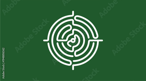 Green maze design logo symbol.