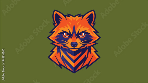 Raccoon Face Closeup Illustration 2.