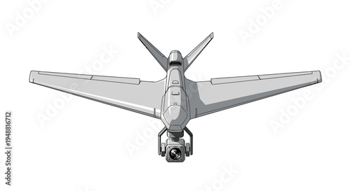 Futuristic Drone Technology Concept with Camera - Aerial View