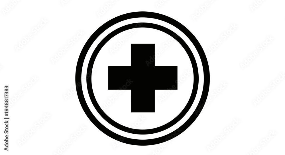 Fototapeta premium Red cross emblem logo symbol