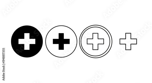 Evolution of the red cross symbol in medical and humanitarian logos