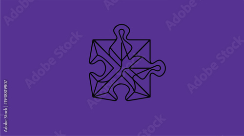 Purple Jigsaw Puzzle Piece Design.