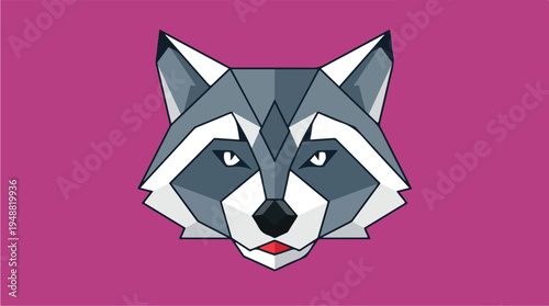 Raccoon Face Closeup Illustration 5.