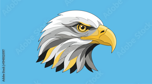 American Bald Eagle Head Illustration.