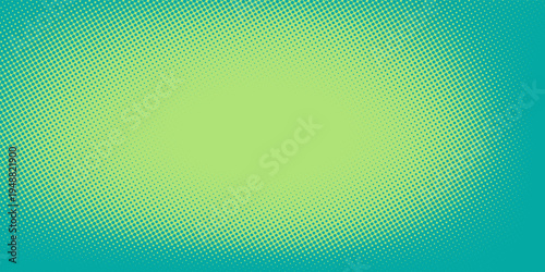 Abstract Green and Blue Halftone Background with Retro Pop Art Dotted Pattern for Modern Creative Flyer, Youthful Poster Design, Digital Marketing and Web Header.