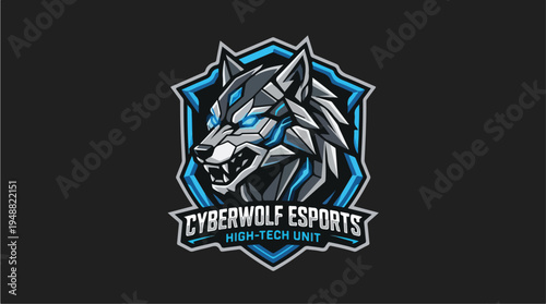 Cyber Wolf Esports Gaming Logo.