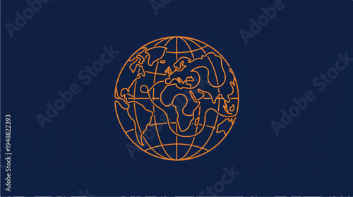 Globe Earth Map Outline.