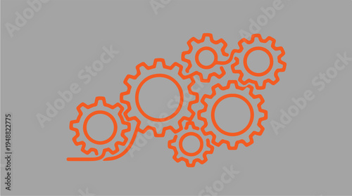 Orange Gears Interlocking Mechanism.