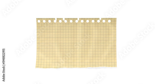 Torn graph paper with punched holes