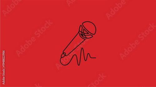 Vintage Microphone Illustration Design.