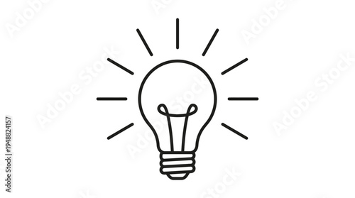 Creative idea light bulb vector with thought bubble symbolizing inspiration and innovative thinking