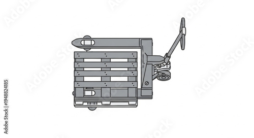 Industrial Forklift Truck Lifting Wooden Pallet.